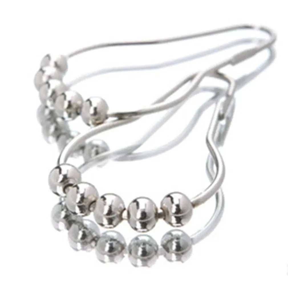 

12PCS Shower Curtain Ring Rustproof Shower Curtain Hooks Glide Metal Rings for Bathroom Shower Rods Curtains
