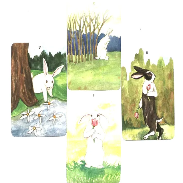 The Rabbit Tarot Cards PDF Guidebook English Version Divination Taort Deck Women Party Kids playing Entertainment Board Game 1