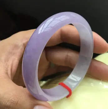 

Get Certificate Natural Myanmar Raw Stone A Grade Carved 54-62mm Purple Two-tone Bracelet Fine Princess Jade Bracelet