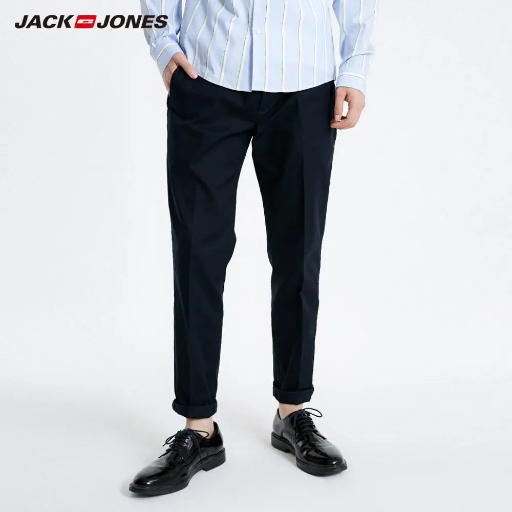 JackJones мужские Стрейчевые брюки, облегающие, деловые, повседневные, мужская одежда 219114548 - Цвет: NIGHT SKY