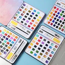 36/48 Color Pearlescent Solid Watercolor Paint Concentrated Nail Art Blooming Sub-packing Aquarela Student Art Supplies Paints