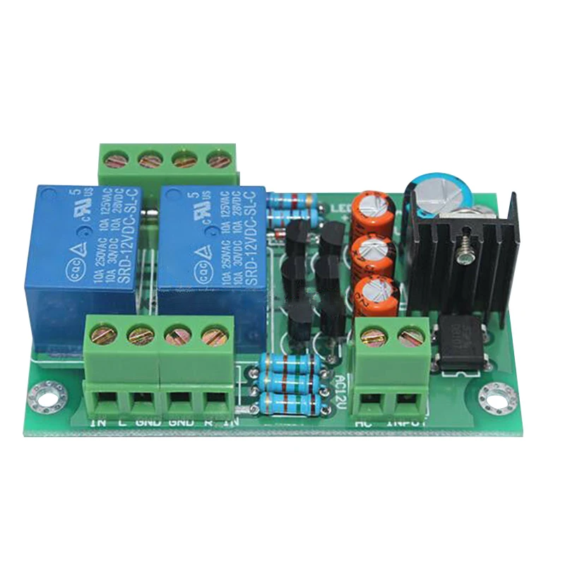 

1pc Audio Speaker Protection Boards Assembled Stereo Loud Speaker Circuit Board Dual Channel Relay PCB Circuit Module 12-15V