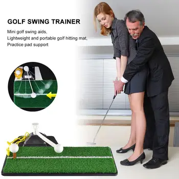 

Golf Practice Swing Mat Golf Power Training Rod Golf Hitting Pad Multifunctional Indoor Swing Training Device
