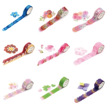 

1Pc Petal Shaped Tape Diary Stickers Handbook Lovely Small Fresh Tear Tape DIY Handmade Stickers Students