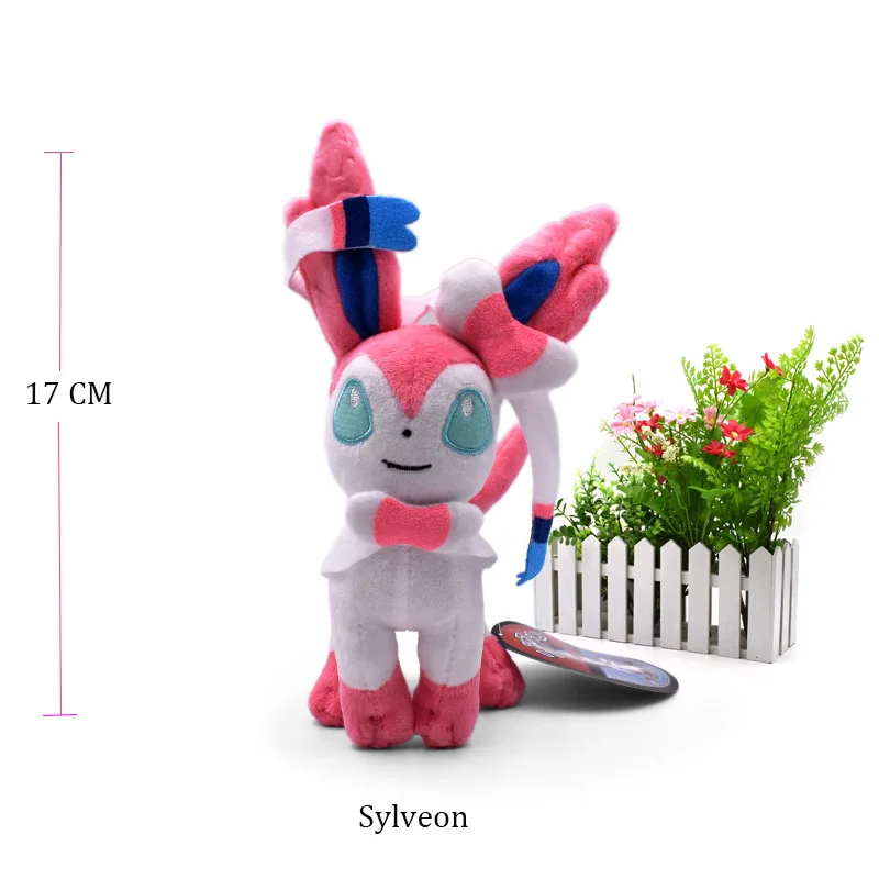 Стоящий Блестящий умбреон, животное, плюшевая качественная мультяшная игрушка 23 см - Цвет: Sylveon