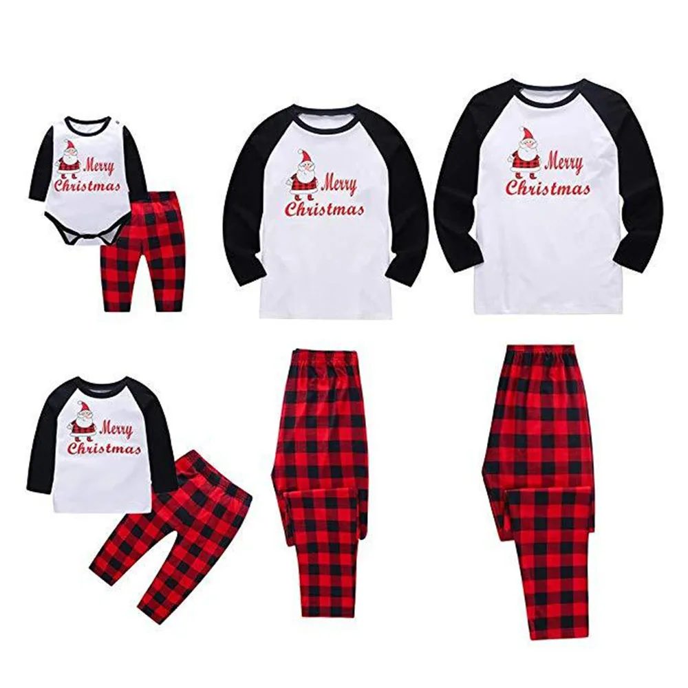 

Christmas Family Pajamas Set Christmas Clothes Fashion Printing Round Neck Matching Baby Kid Dad Mom Matching Family Outfits
