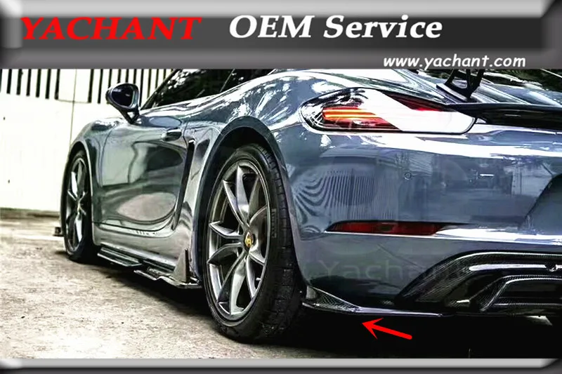 Car-Styling Carbon Fiber Rear Spats Fit For 2017-2018 Cayman Boxster 718 AMSP Style Body Kit 2 Pcs | Автомобили и мотоциклы