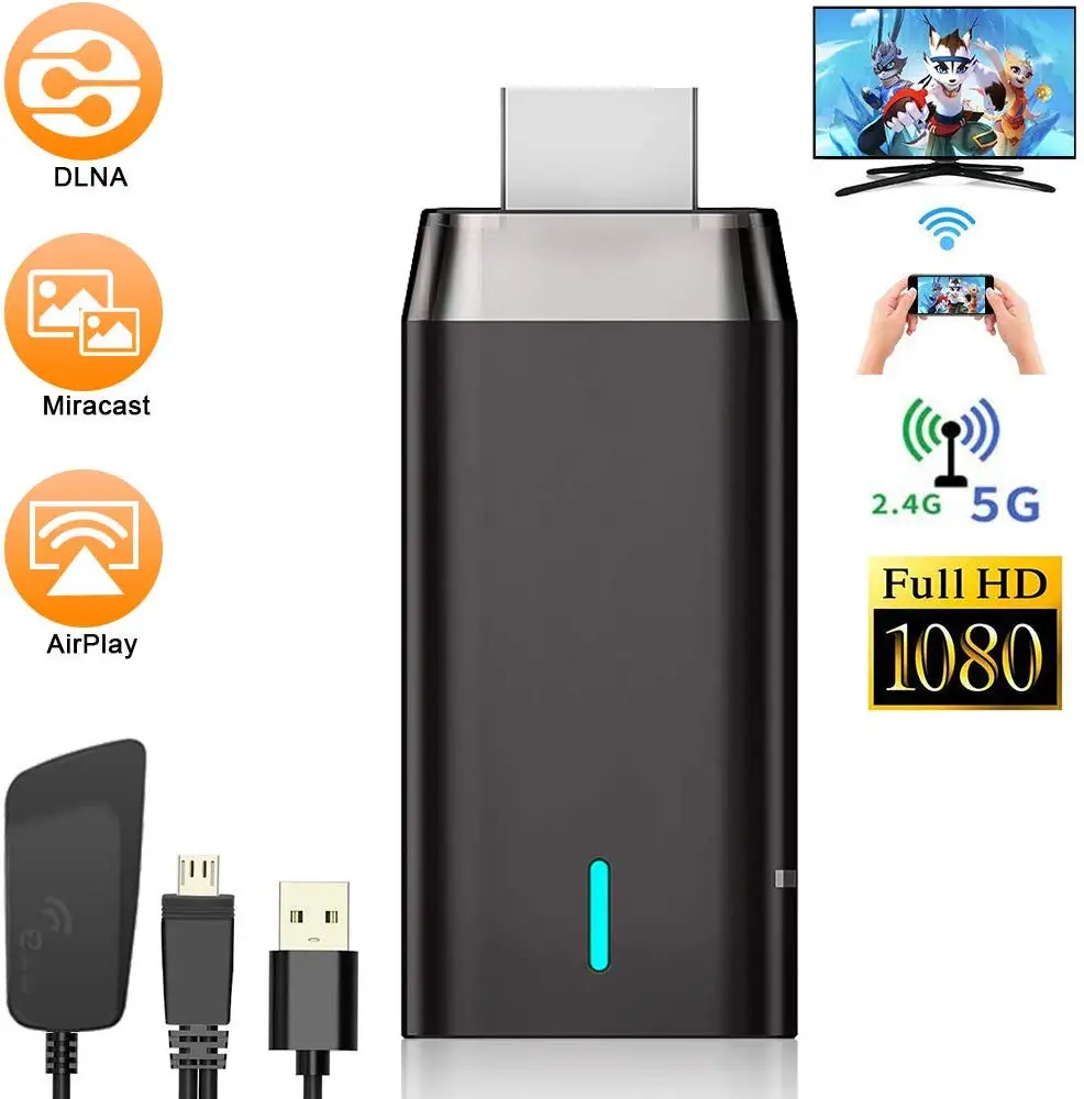 Беспроводной адаптер HDMI Miracast Dongle Wi Fi дисплей приемник 2 4G 1080P зеркалирование