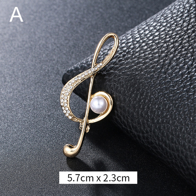 Elegant Musical Note Shape Brooches Fashion Luxurious Shiny Colorful Rhinestones Brooches Pins Clothes Accessories Gifts