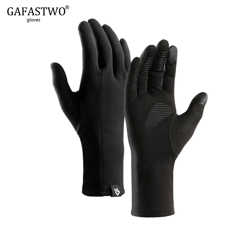 Зимние уличные спортивные перчатки теплые мужские и женские сенсорный экран все относится к ветронепроницаемым нескользящим плюс бархатный светильник перчатки