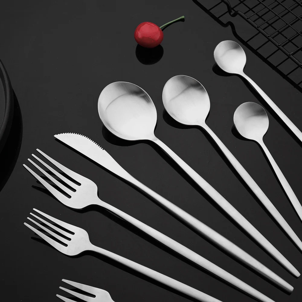 Stainless Steel Cutlery Set Western Style Picnic Camping Tableware Dining Knife Spoon Fork Salad Fork Set