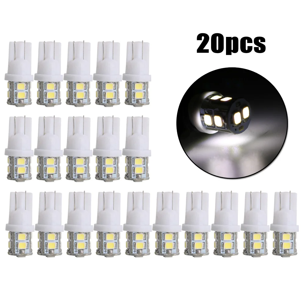 20 шт. T10-2835-10SMD светодиодный фонарь для номерного знака 6500 K, карты, Купола, чемоданы, двери, бардачок