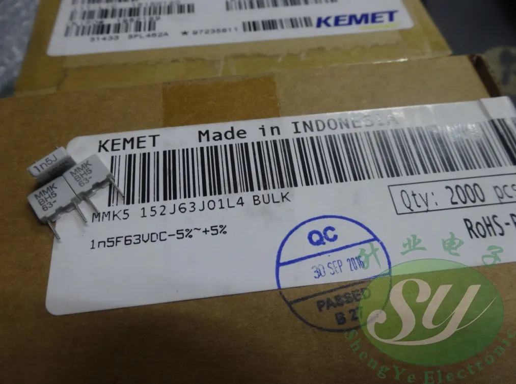 50 шт. KEMET EVOX MMK5 0,0015 мкФ/63В 1.5NF 1 n5 1500 pf 152 пленочный конденсатор