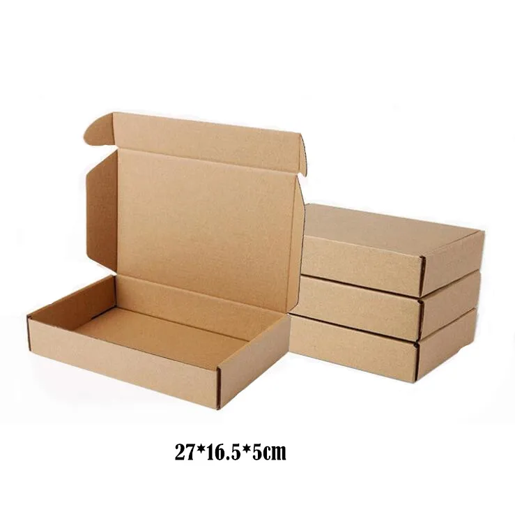 Wholesale 10pcs/lot 27*16.5*5cm Brown Kraft Gift Packing Boxes