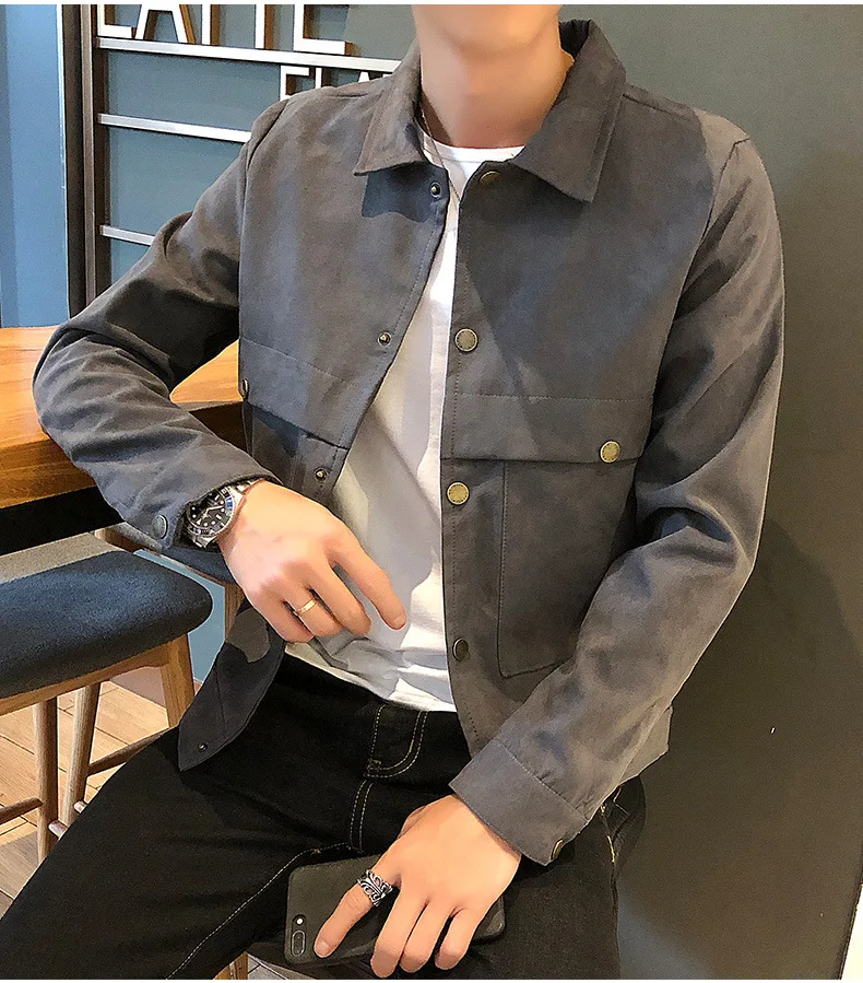 Мужское осеннее и корейское зимнее пальто в стиле Slim Fit красивая куртка трендовая Повседневная модная рабочая одежда топы с начесом