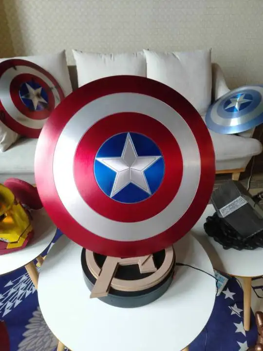 Новая версия Капитан Америка щит 1:1 60 см Steve Rogers металлический боевой урон Щит Фильм Косплей Хэллоуин реквизит