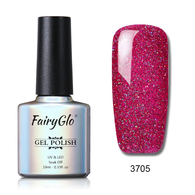 FairyGlo 10 мл Алмазный Гель-лак для ногтей Vernis Полупостоянный УФ-светодиодный Блестящий Гель-лак с эффектом замачивания Гибридный эмалированный лак - Цвет: 3705