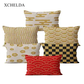 

Throw Pillow Case Cotton Vintage Pillowcase Yellow Farmhouse Decorative 30*50 for Sofa Bedroom Beige Fur Linen Cushion Cover