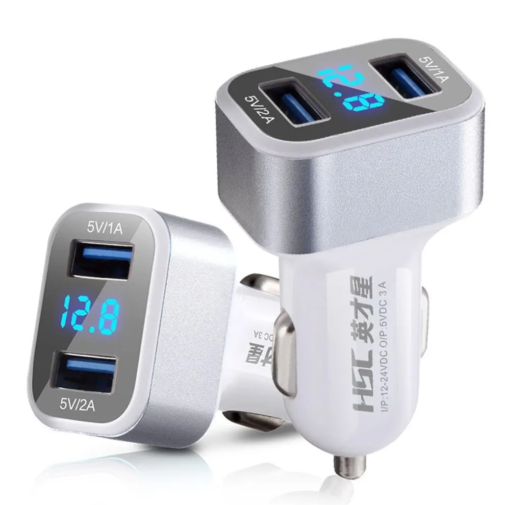 ABS+ PC 3.1A Dual 2 USB зарядное устройство адаптер автомобильный аккумулятор Напряжение монитор YC-18 для iPhone для телефонов Android