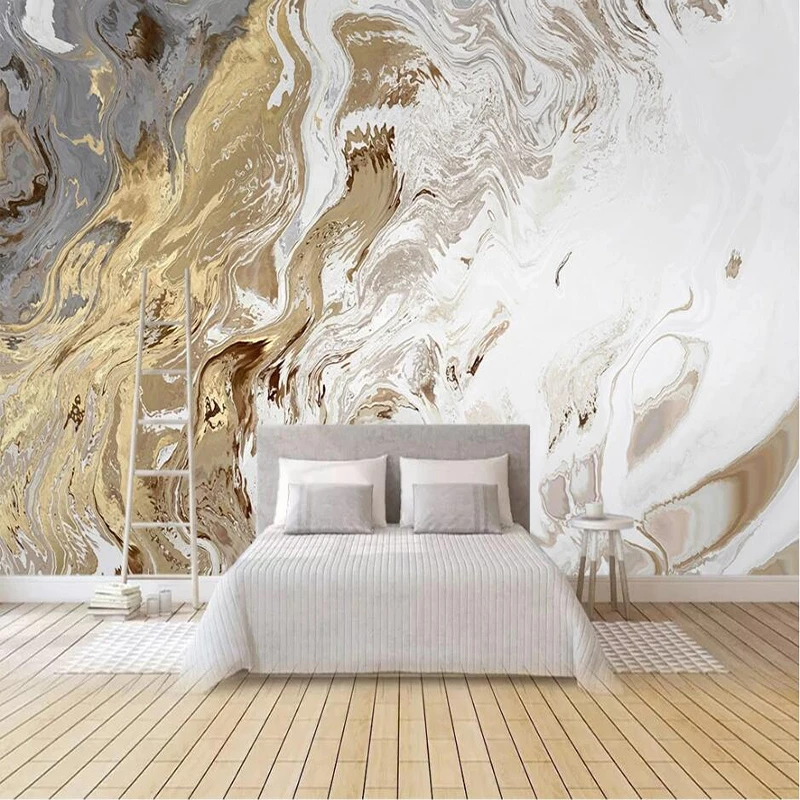 Custom 3D Wallpaper Modern Abstract Light Luxury Artistic Golden Landscape  Photo Wall Mural Bedroom Papel De Parede Sala Decor|Wallpapers| - AliExpress