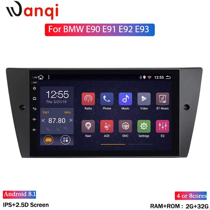 Автомобильный DVD плеер 2 ГБ + 32 Android 8 1 для BMW E90 E91 E92 E93 GPS мультимедийный экран
