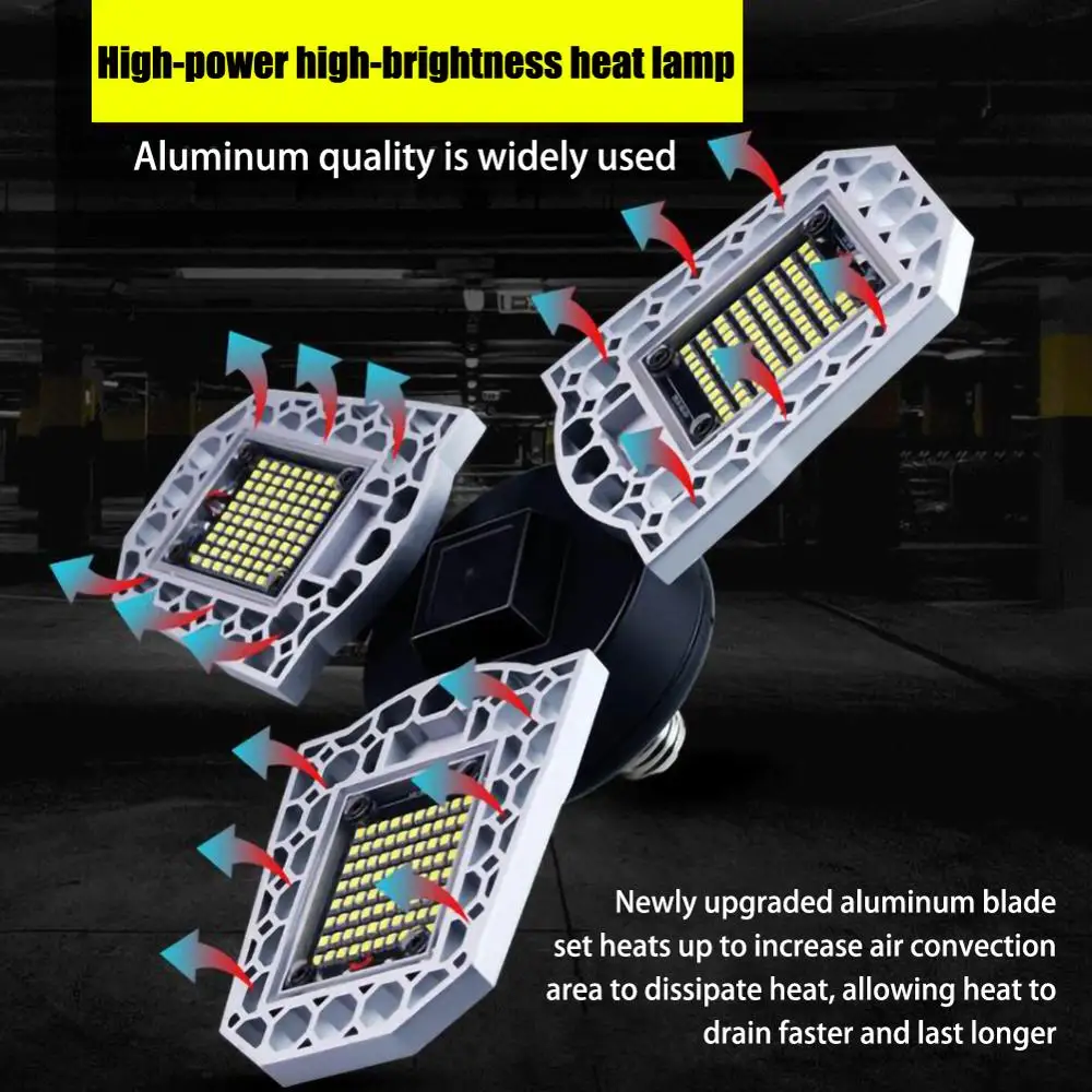 

60W IP65 Waterproof LED Working Light Three LED Rotating Garage Light High Bay Lamp Outdoor Barbecue Light Warm White/White