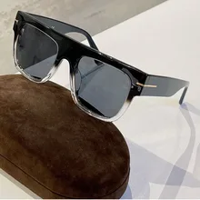 Gafas de sol de marca de lujo para parejas, lentes de sol de gran tamaño, con caja de regalo de lujo, 2021