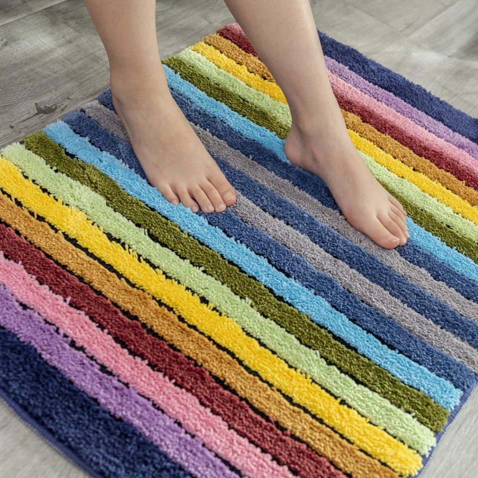 https://ae01.alicdn.com/kf/He6174f7fb5e04eab8471ad411b4a207cK/Anti-Slip-Bath-Mat-Super-Absorbent-Bathroom-Carpet-Rainbow-Stripe-Colorful-Soft-Floor-Rugs-Shower-Room.jpg