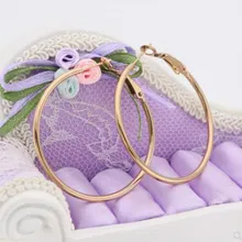 Xxzhj модные новые большие креольские серьги большой круг гладкие серьги-кольца знаменитый бренд серьги с застежкой дамы