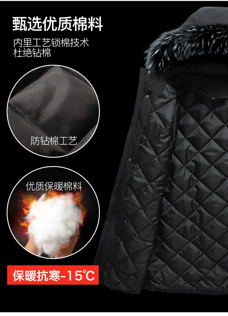 Winter Warm Long Jackets Coat Men Hooded Male Coats Jacket Parka Slim Fitted Cotton Padded Outerwears Clothing 2019 Black Friday 08