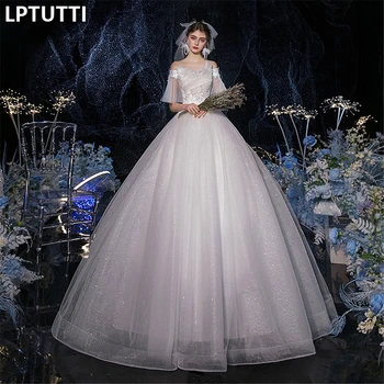 

LPTUTTI Embroidery Lace New Plus Size Princess Bridal Marriage Gown Bride Simple Party Events Long Luxury Wedding Dresses