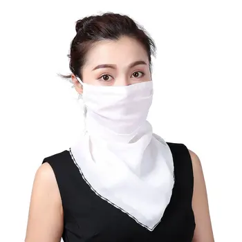 

Chiffon Face Mask Sun Protection Scarves Neck Cover Solid Print Lady Hiking Riding Mouth Scarf Windproof Fishing Scarf Bandana