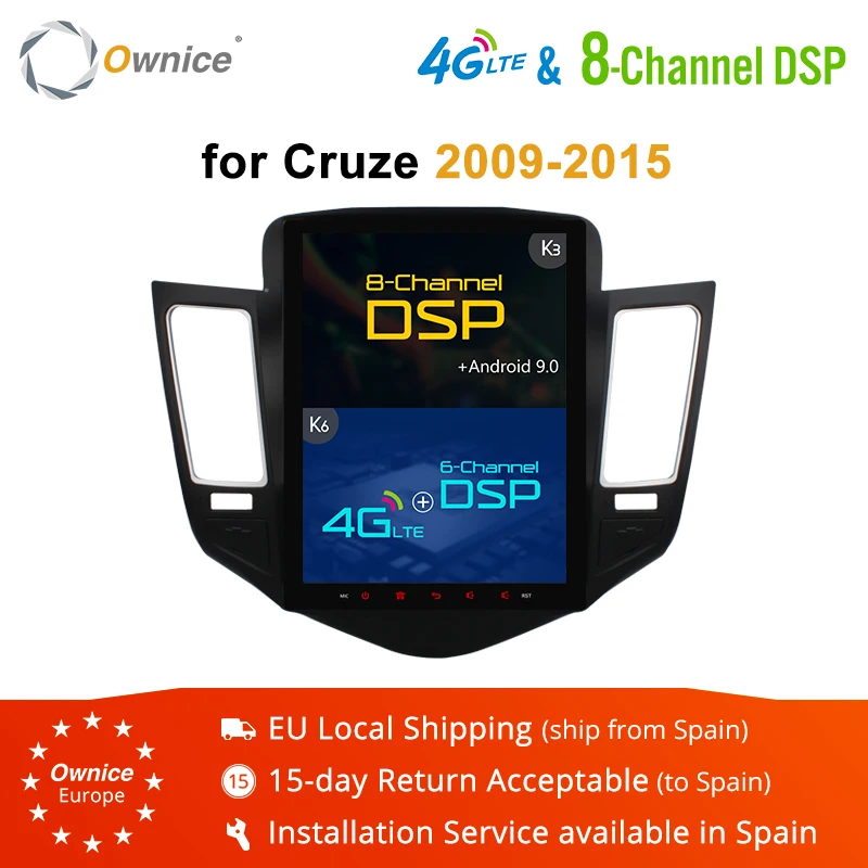 Автомобильный DVD-плеер Ownice K3 K6 с вертикальным экраном и GPS для Chevrolet Cruze 2009 -2014 4G LTE DSP