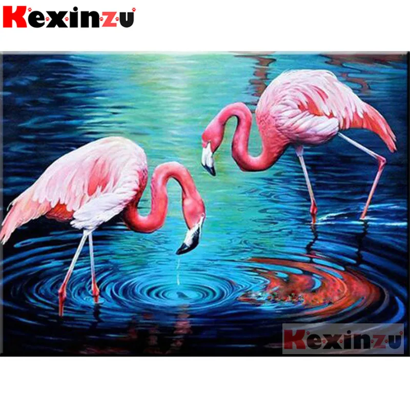 Kexinzu 2019 new 5D DIY Full Square/Round Diamond Painting&quotFlamingo&quot3D Embroidery Cross Stitch handcraft work Home Decor X00 | Дом и