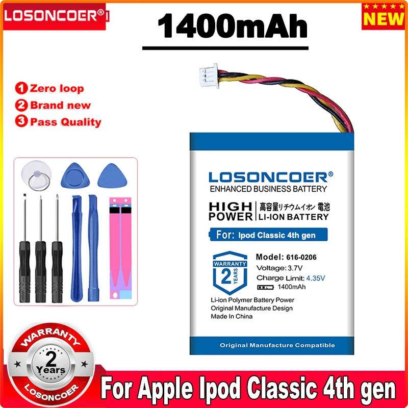 Аккумулятор LOSONCOER 616-0206 616-0183 1400 мА · ч для Apple Ipod Classic U2 A1059 20 40 ГБ | Мобильные