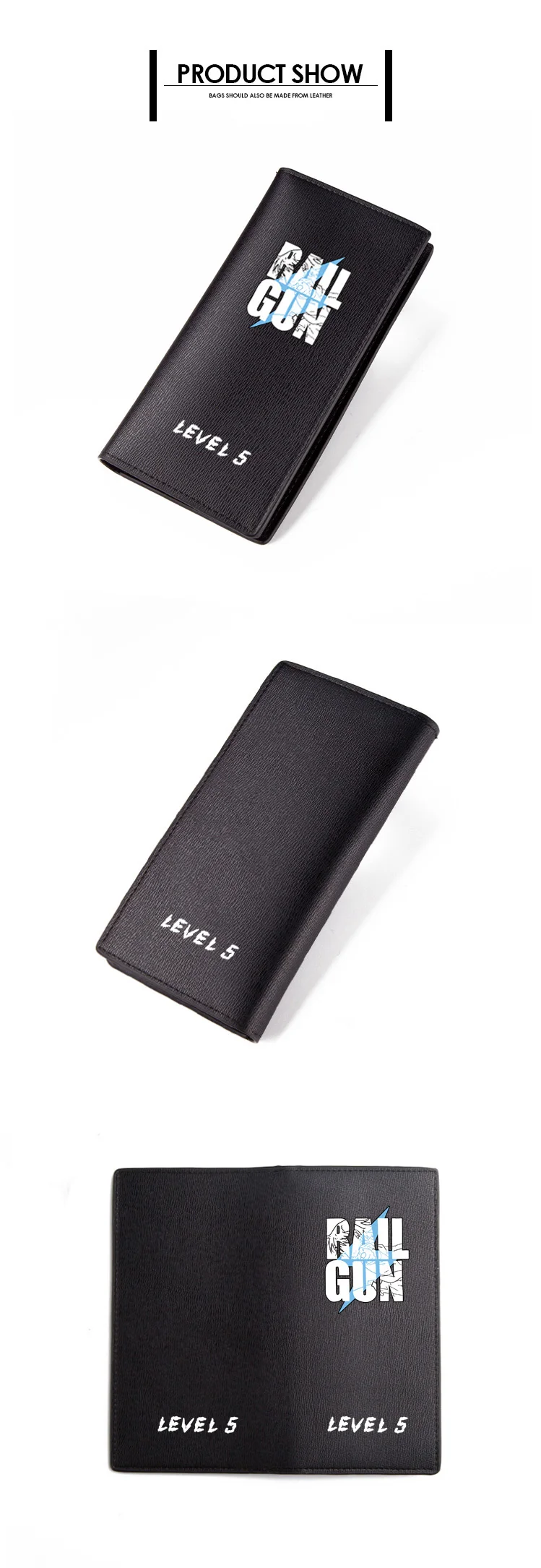 PU Rail Gun Wallet Fashion Style Black Purse Carteira (1)