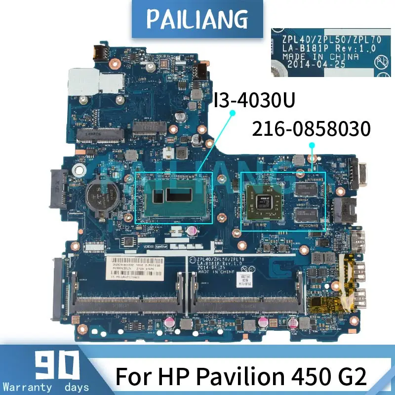 

I3-4030U для HP Pavilion 450 G2, материнская плата для ноутбука, LA-B181P 784118-501 SR1EN 216-0858030, DDR3, технические характеристики