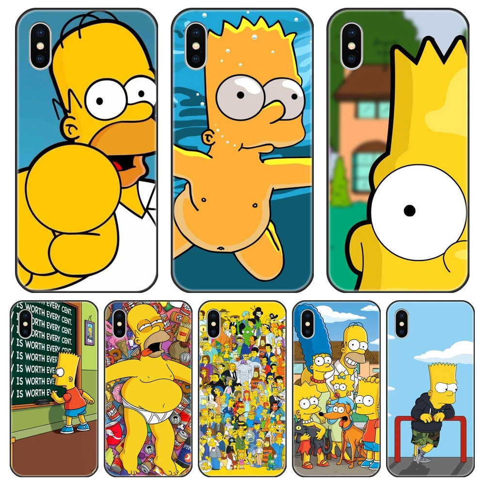 Мягкий силиконовый чехол для iPhone 6 S 7 8 X XR XS Max Bart Homer J. Чехол задней панели Simpsons