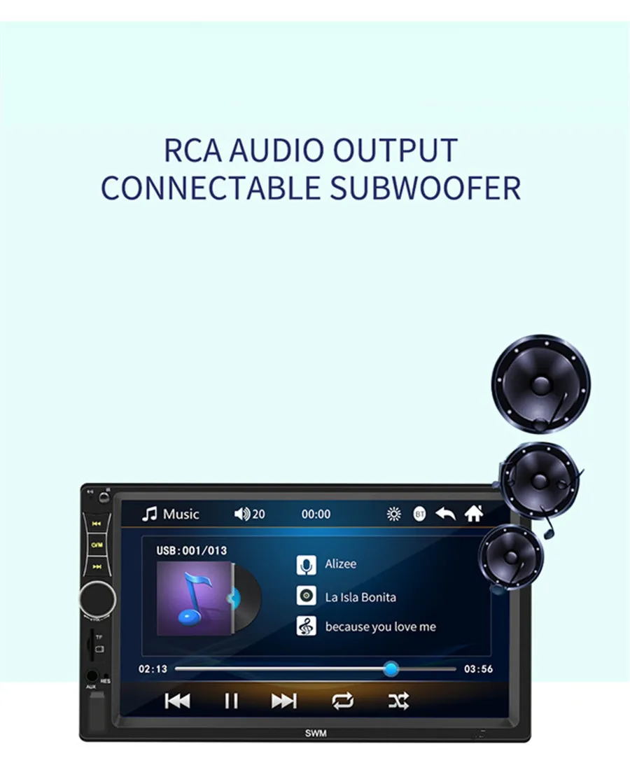 " 2DIN сенсорный экран HD Авто Стерео MP5 плеер Bluetooth USB TF fm-плеер с 8LED тыловой камерой