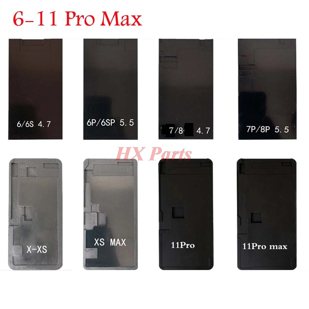 ЖК силиконовая ламинирующая форма черный резиновый коврик для iPhone 6 6S 7 8 Plus X XS Max 11