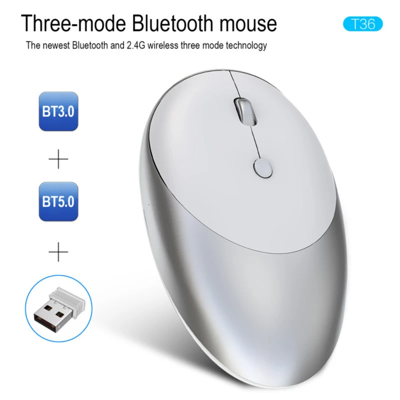 CHYI 2,4 ГГц Usb Беспроводная+ Bluetooth 5,0 3,0 три режима эргономичная перезаряжаемая компьютерная мышь Бесшумная оптическая компьютерная мышь для ноутбука