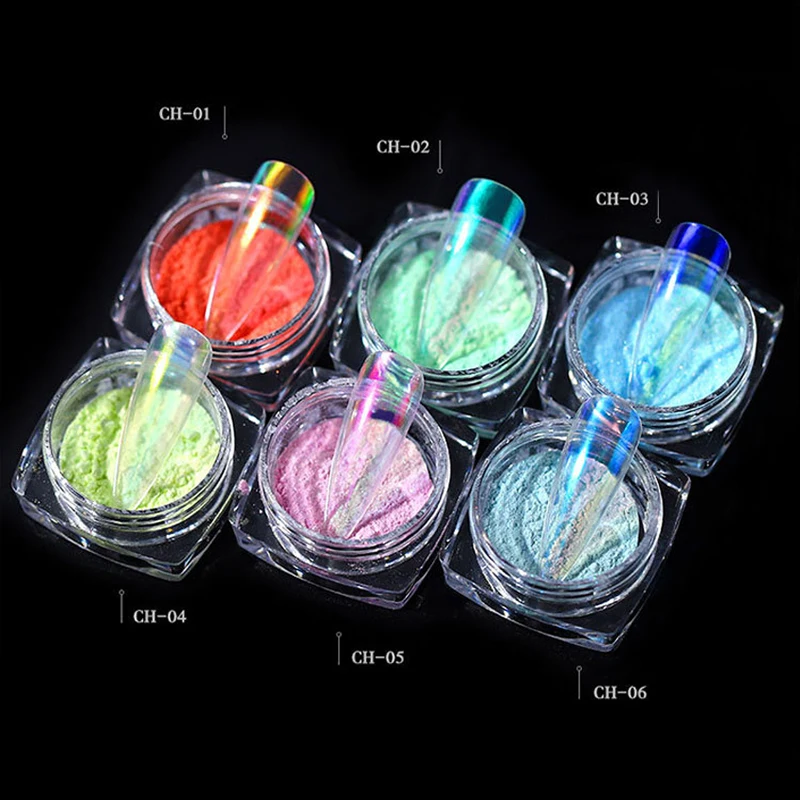 Ногтей Аврора Волшебная пудра Прозрачный Русалка Лазерный цвет ногтей УФ гель