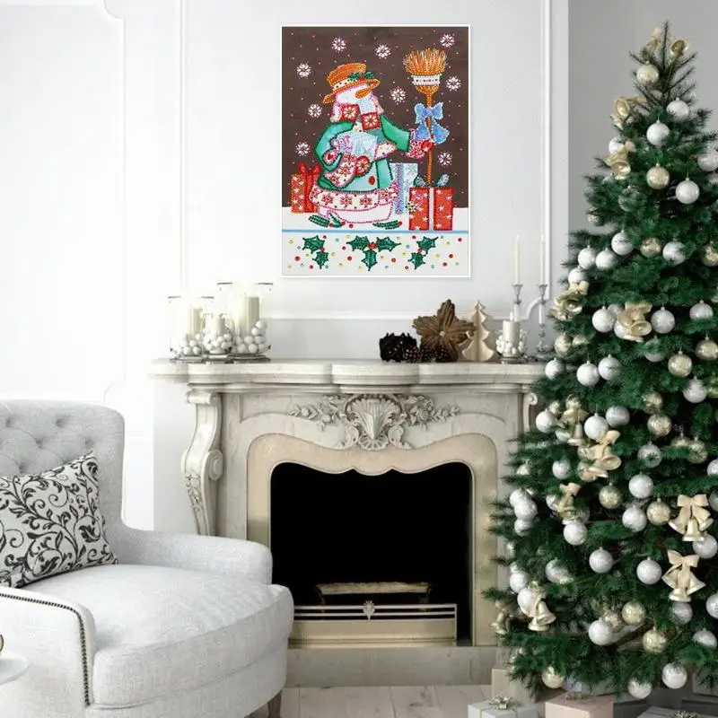 

5D DIY Hanging Picture Decor Special Shaped Diamond Painting Christmas Snowman Embroidery Craft Kits Home Decoration Accessories