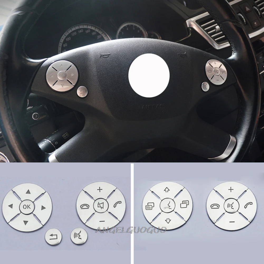 Steering Wheel Button Switch Trim Cover Sticker for Mercedes Benz E C S GLK R ML GL CLS SLK Class W212 W204