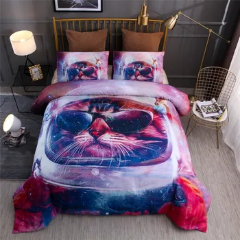 

Home Textiles 3D Digital Printing Bedding Set Duvet Cover Pillowcase Bedclothes Dropshipping Sky Cat