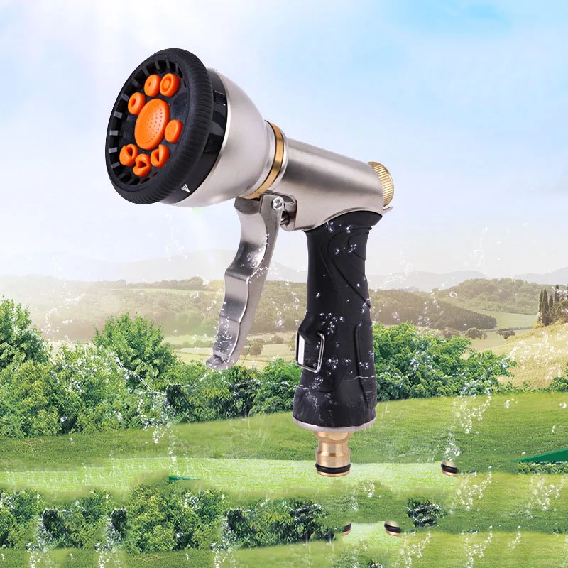 High pressure water gun washer hose foam sprayer Multi-function front trigger spray Metallic car wash |