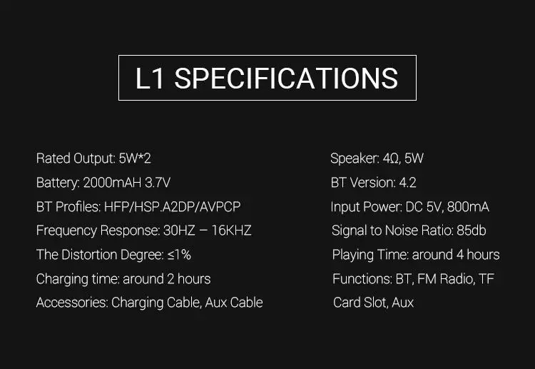 SODO L1 3D объемный звук беспроводной Bluetooth глубокий бас динамик 10 Вт система TF fm-радио музыкальный сабвуфер Колонка динамик Bluetooth