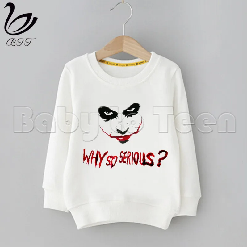 Joker Joaquin Phoenix Why So Serious/Забавный детский свитер для мальчиков и девочек с героями мультфильмов; толстовки с капюшоном; модные детские толстовки с длинными рукавами