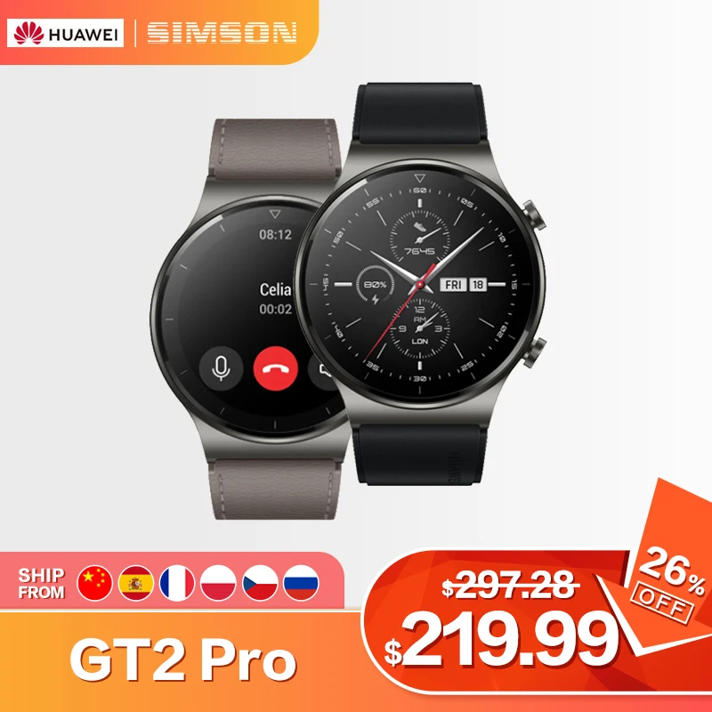 Global Version HUAWEI Watch GT 2 Pro Smart Watch Men Women 14 days Battery Life GPS Blood Oxygen Wireless Charging  GT2 Pro