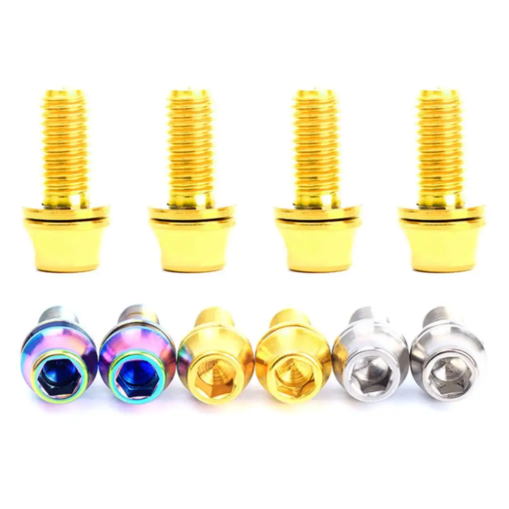 Болты крепежные из титанового сплава с шайбой для велосипедной бутылки 2 шт. M5 * 12